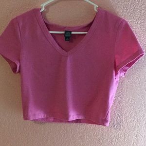 Pink cropped top